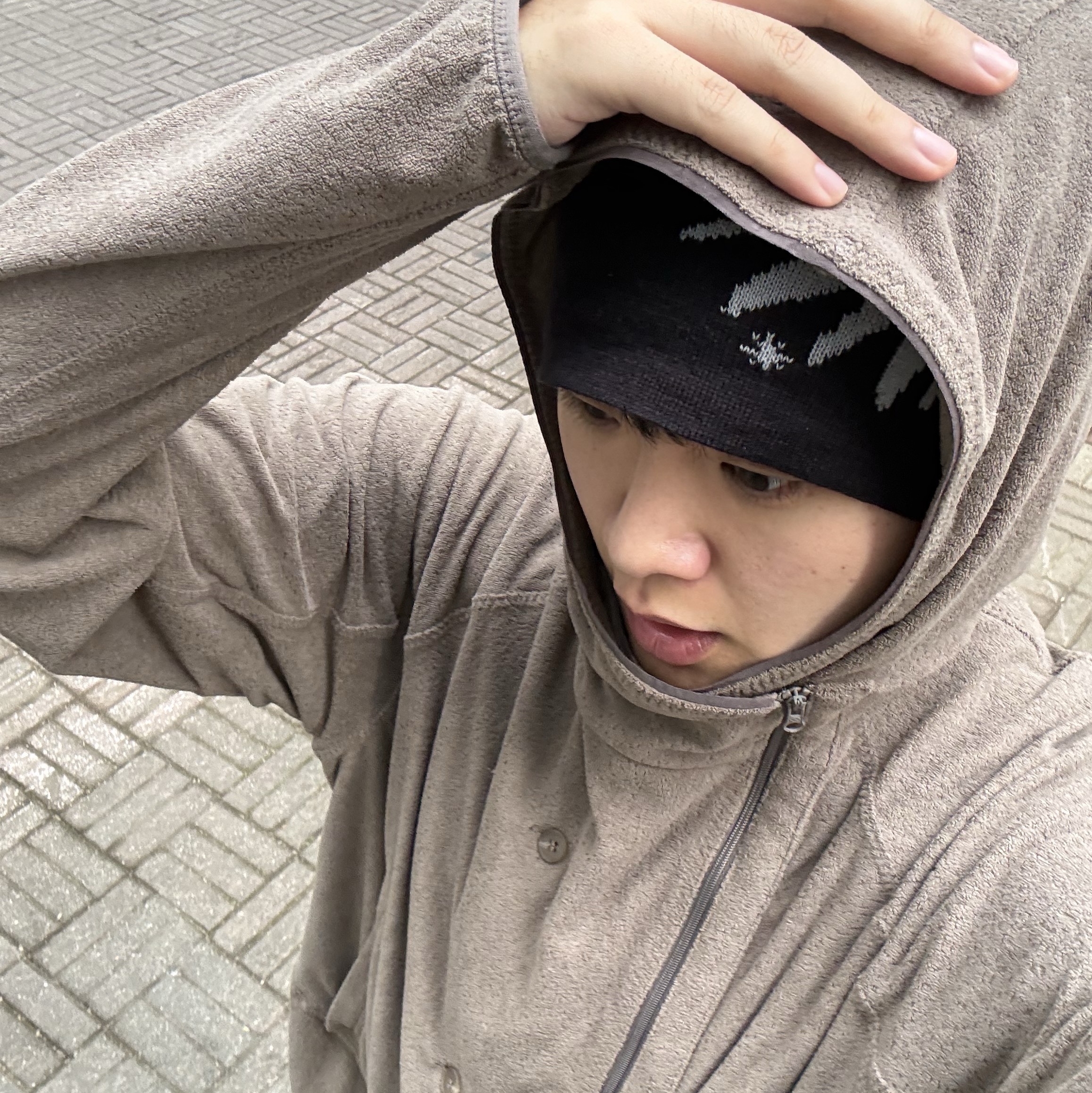 Arc'teryx Bird Head Toque Orca, Musinsa Standard City Leisure Sheer Ripstop Hooded Light Down Jacket Cloudy Blue 착용 스타일 - 3
