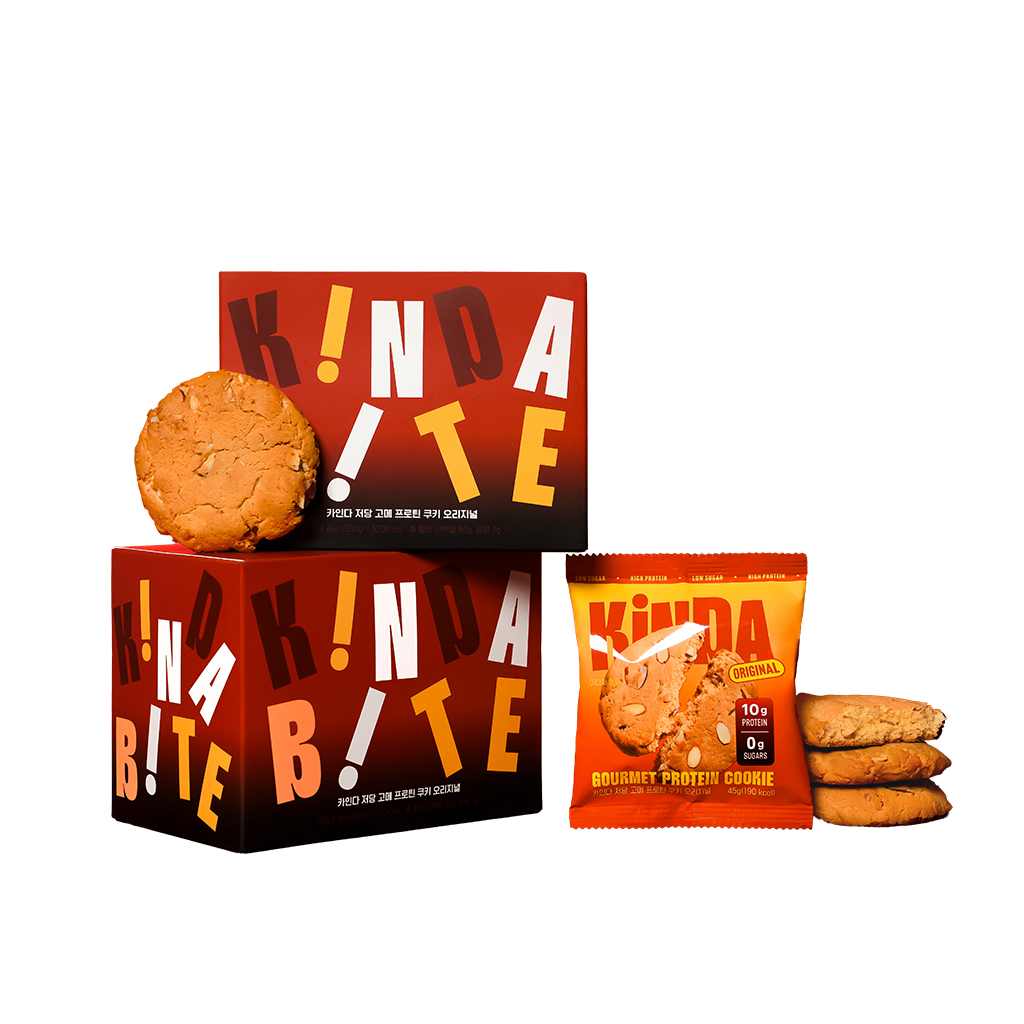 카인다바이트 저당 고메 프로틴 쿠키 오리지널 1박스 (8개입)(Kindabite Low Sugar Gourmet Protein Cookie Original 1Box (8ea))