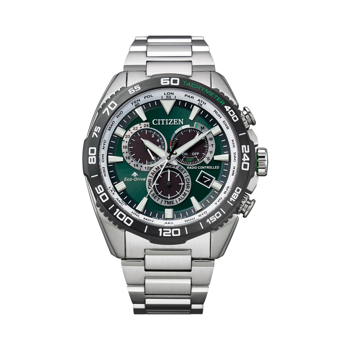 시티즌 프로마스터 에코드라이브 글로벌 라디오 컨트롤 44.6mm 스테인리스 스틸 그린 실버(Citizen Promaster Eco-Drive Global Radio Controlled 44.6mm Stainless Steel Green Silver) - 1