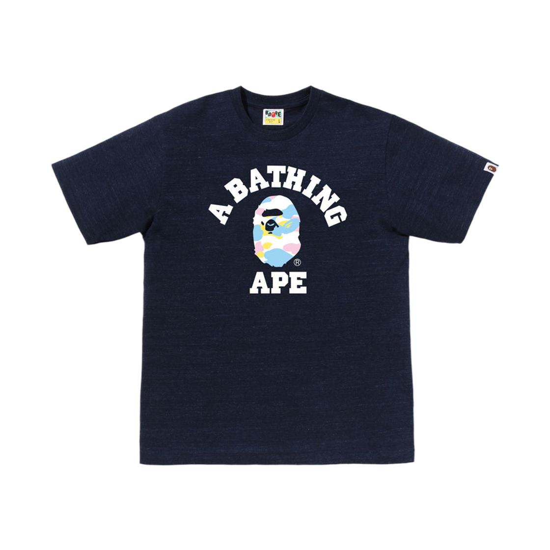 - BAPE New Multi Camo College T-Shirt Navy
