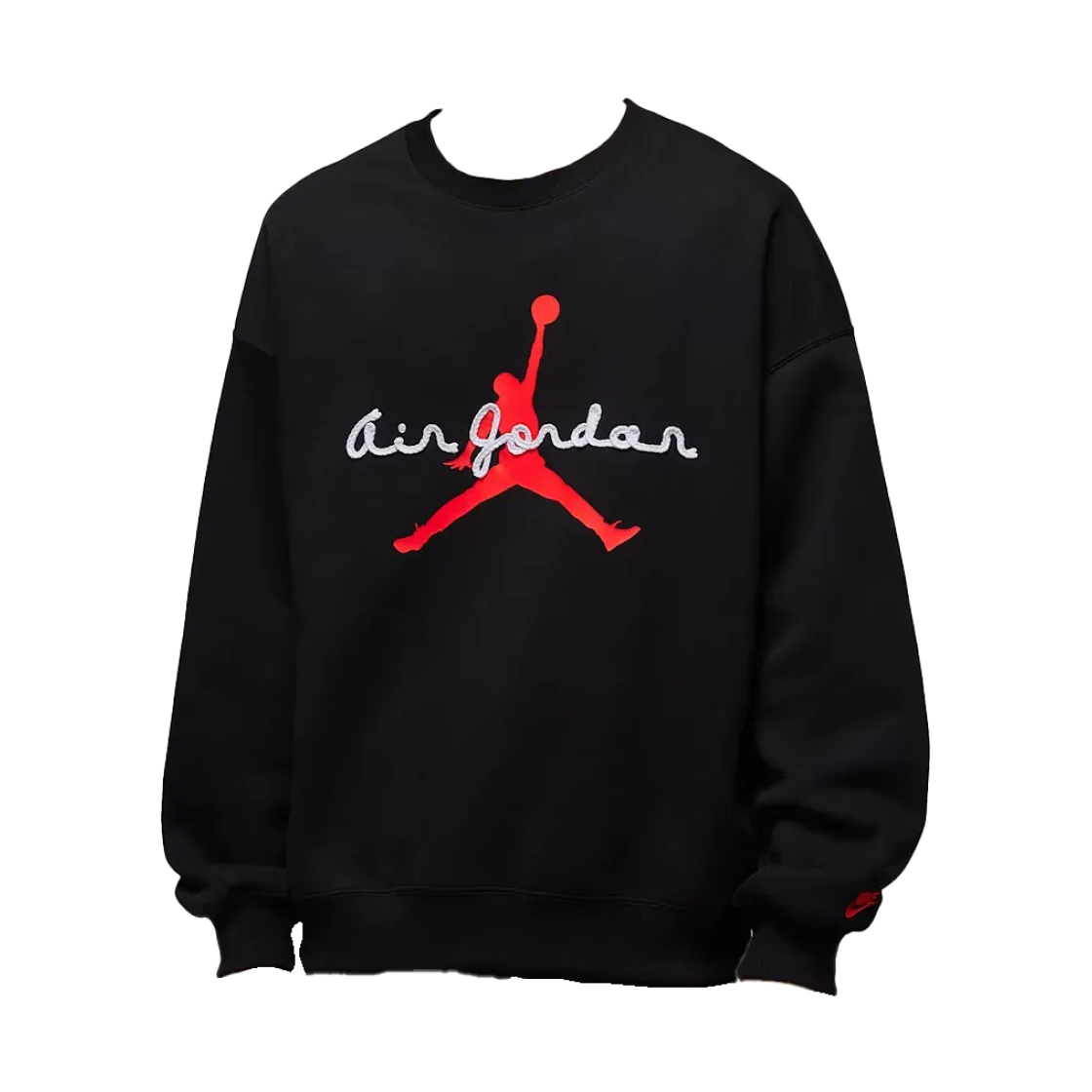 조던 브루클린 플리스 크루넥 스웨트셔츠 블랙 인프라레드 23 (IF1845-010)(Jordan Brooklyn Fleece Crewneck Sweatshirt Black Infrared 23 (IF1845-010)) - 1