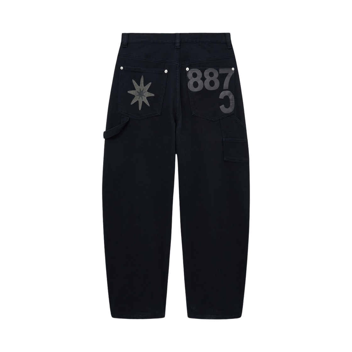 캑터스도넛마켓 리벳 자수 카펜터 트라우저 – 네이비(Cactusdonutmarket Rivet Embroidery Carpenter Trouser - Navy)
