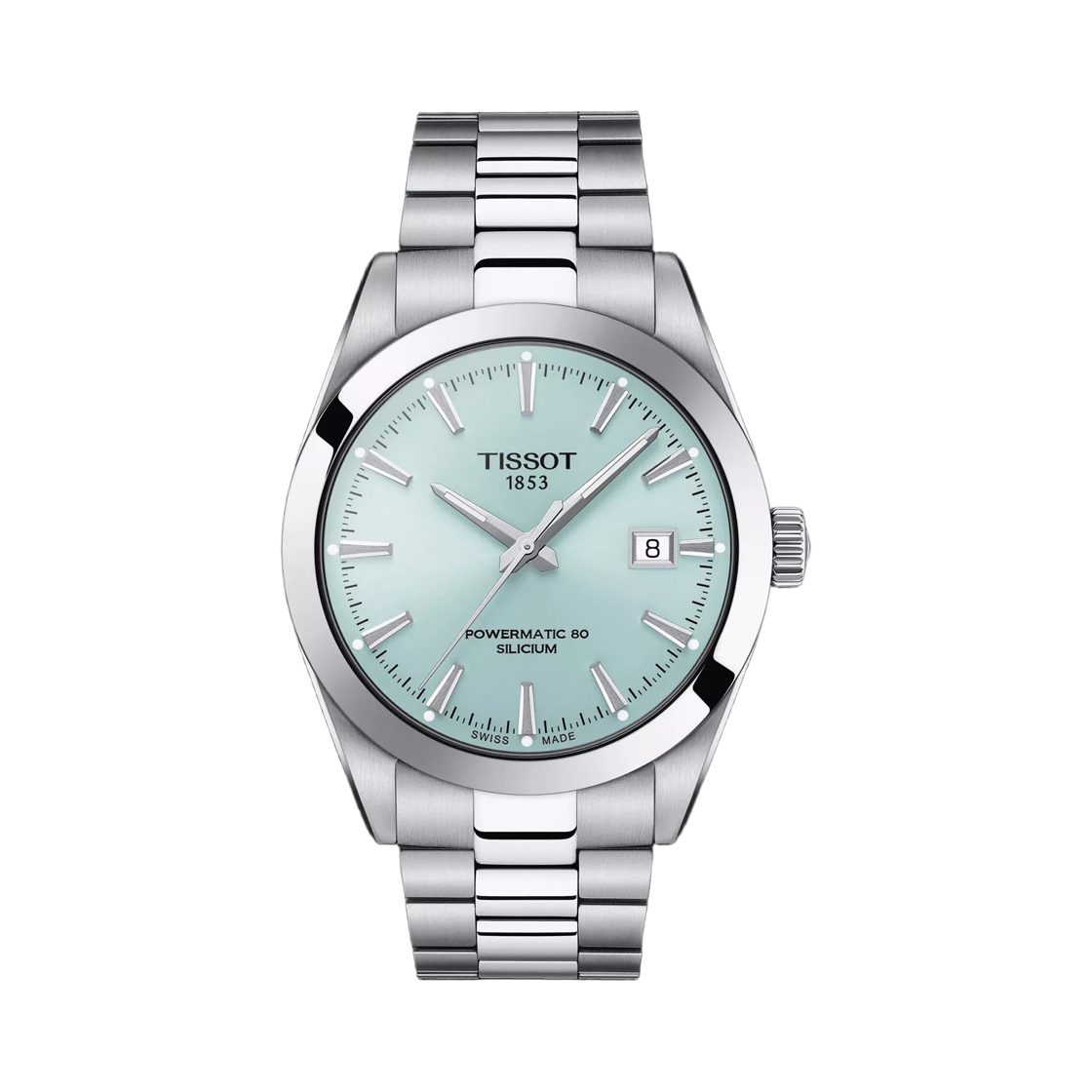 T1274071135100 Tissot Gentleman Powermatic 80 Silicium 40mm Stainless Steel Ice Blue