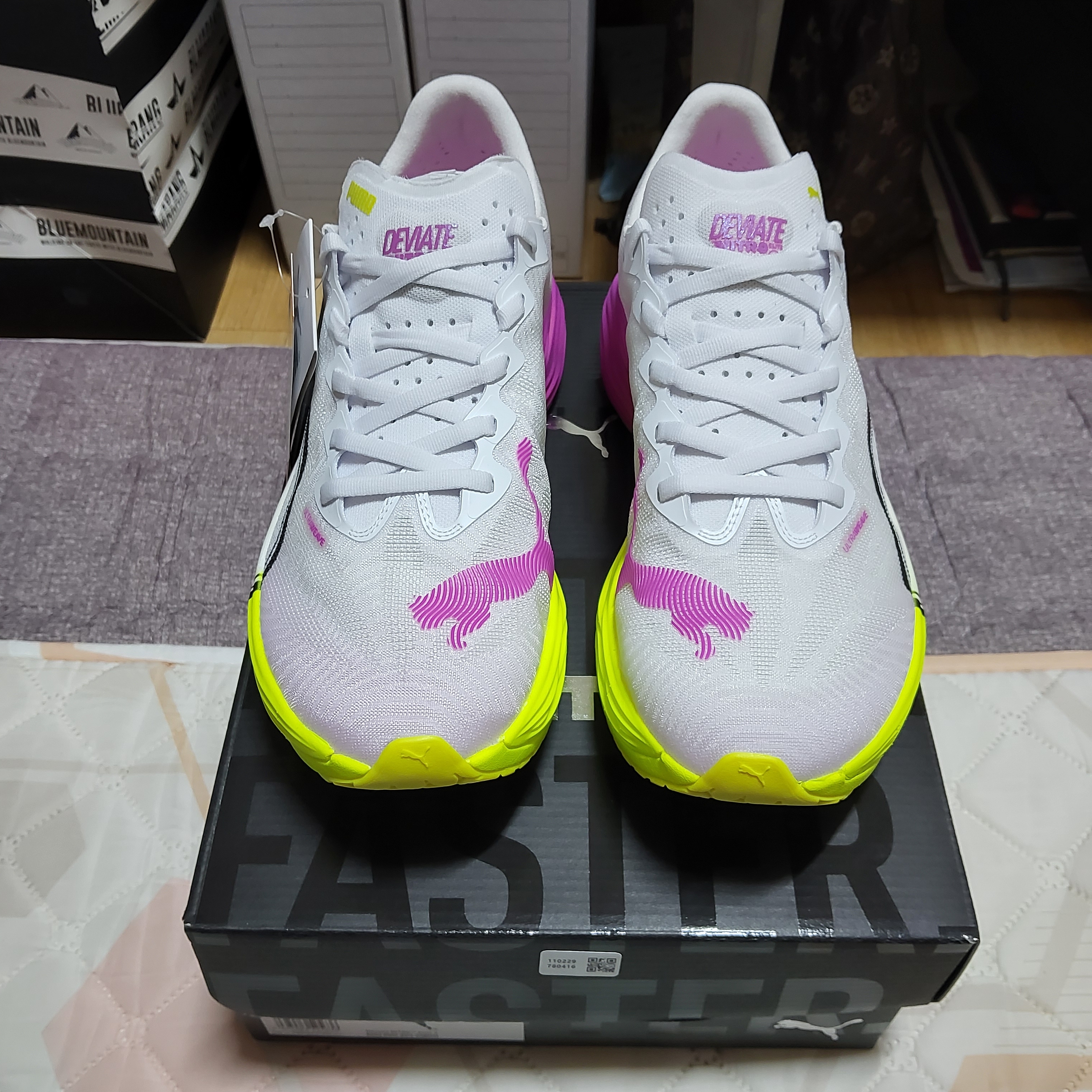Puma Deviate Nitro Elite 3 White Pure Magenta 착용 스타일 - 2
