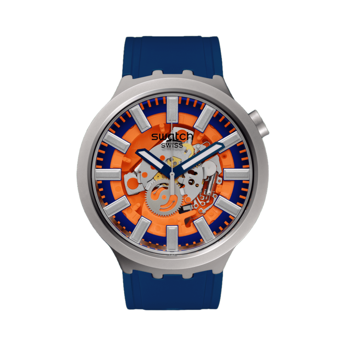 스와치 오렌지 인 더 웍스 47mm 쿼츠 블루(Swatch Orange In The Works 47mm Quartz Blue)