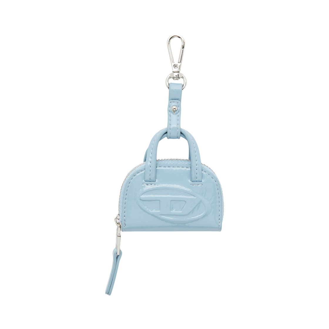 X10581P8768-T6192 Diesel 1dr Dome Charms Bag Charm In Glossy Crinkled Naplak Azure