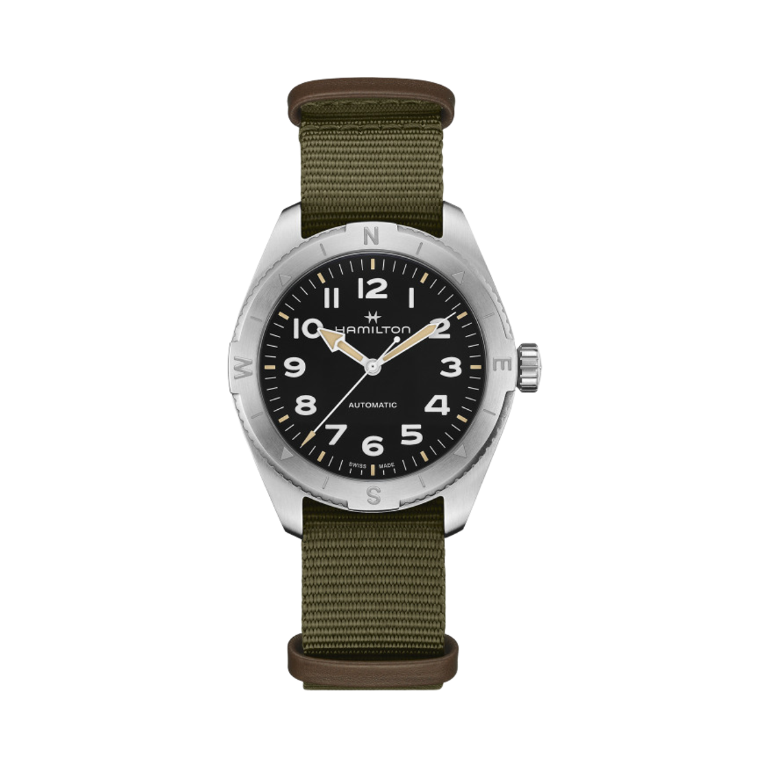 해밀턴 카키 필드 익스페디션 오토 41mm 스테인리스 스틸 나토 스트랩 그린 블랙(Hamilton Khaki Field Expedition Auto 41mm Stainless Steel Nato Strap Green Black) - 1