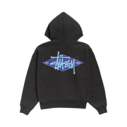 Stussy Basic Diamond Zip Hoodie Black