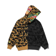 BAPE x Clot Camo Split Relaxed Fit Shark Full Zip Hoodie Black