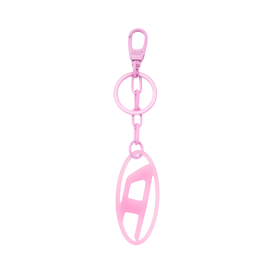 디젤 오발 D 참 키링 메탈 앤 레진 핑크(Diesel Oval D Charm Key Ring In Metal and Resin Pink) - 1