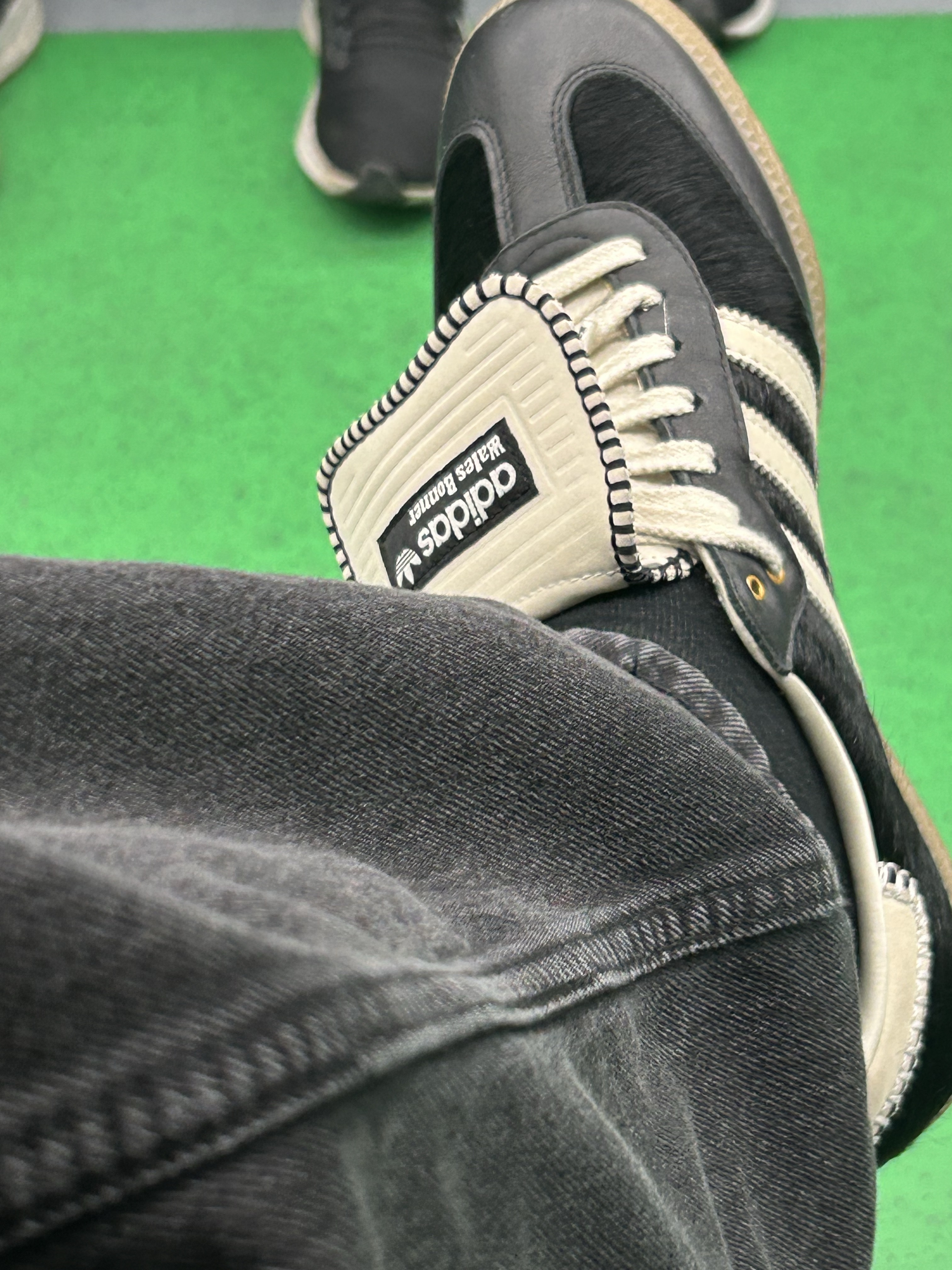 Adidas x Wales Bonner Pony Tonal Samba Core Black Cream White 착용 스타일