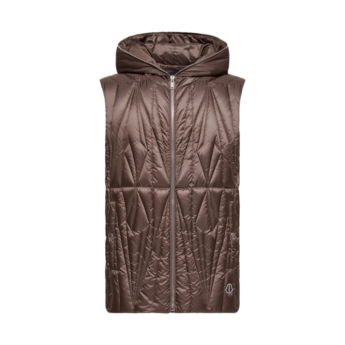 몽클레르 x 릭 오웬스 지오카모 집락 후드 다운 베스트 토프 - 26SS(Moncler x Rick Owens Geocamo Ziplock Hooded Down Vest Taupe - 26SS)