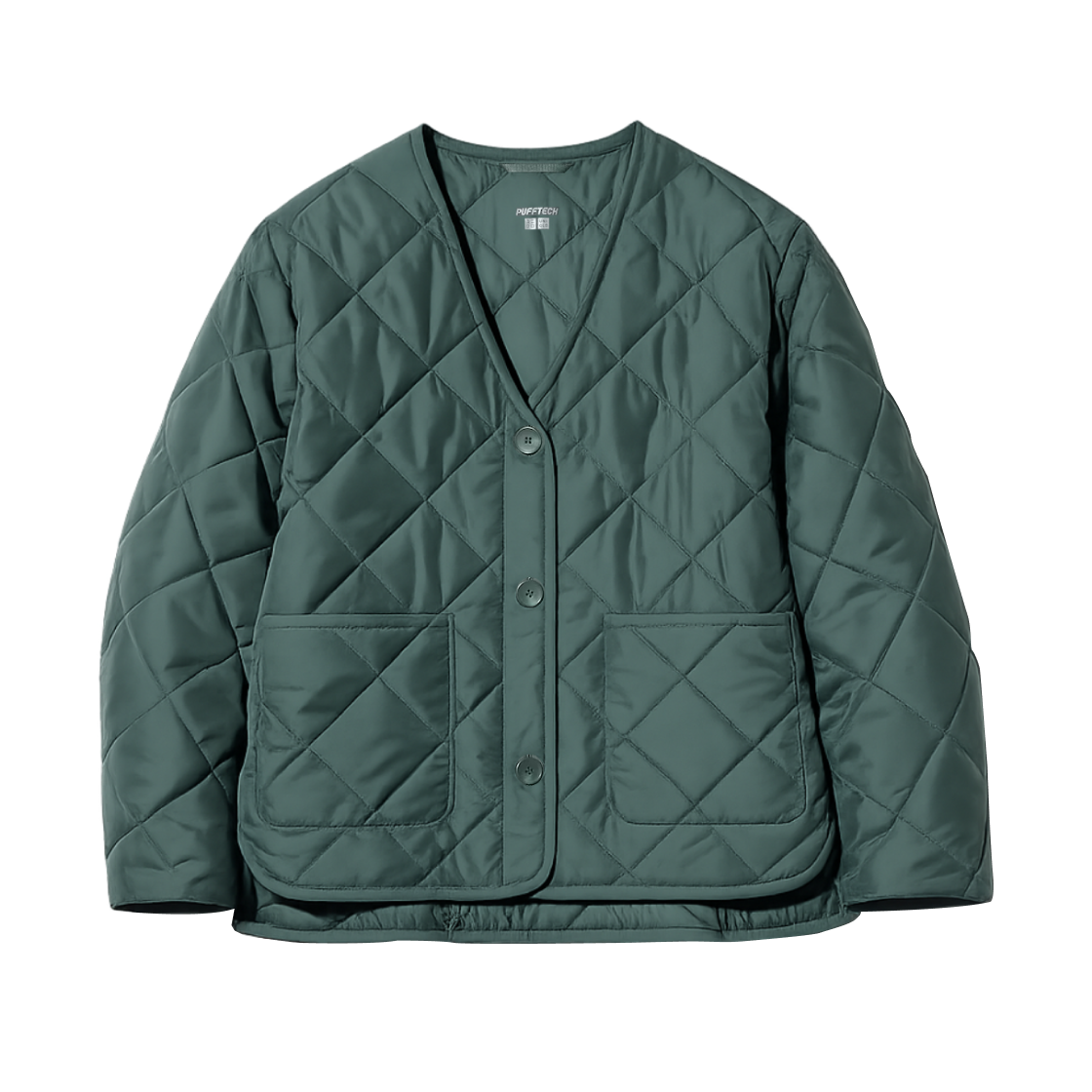 (W) 유니클로 퍼프테크 칼라리스 자켓 올리브((W) Uniqlo Pufftech Collarless Jacket Olive)