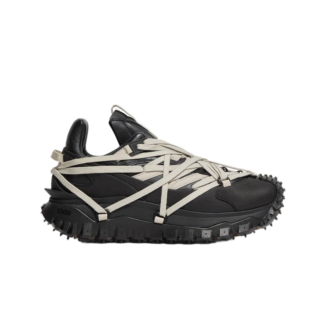 L1-09N-4M00010-M4321-999 Moncler x Rick Owens Trailgrip Megalace Leather Sneakers Black - 26SS