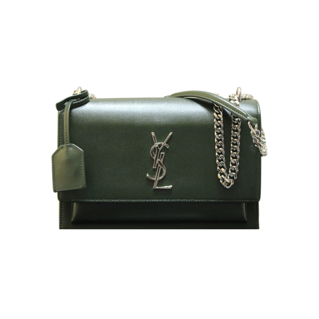 ITLEOS5Q6N7D Saint Laurent YSL Sunset Medium Green Shoulder Bag 442906
