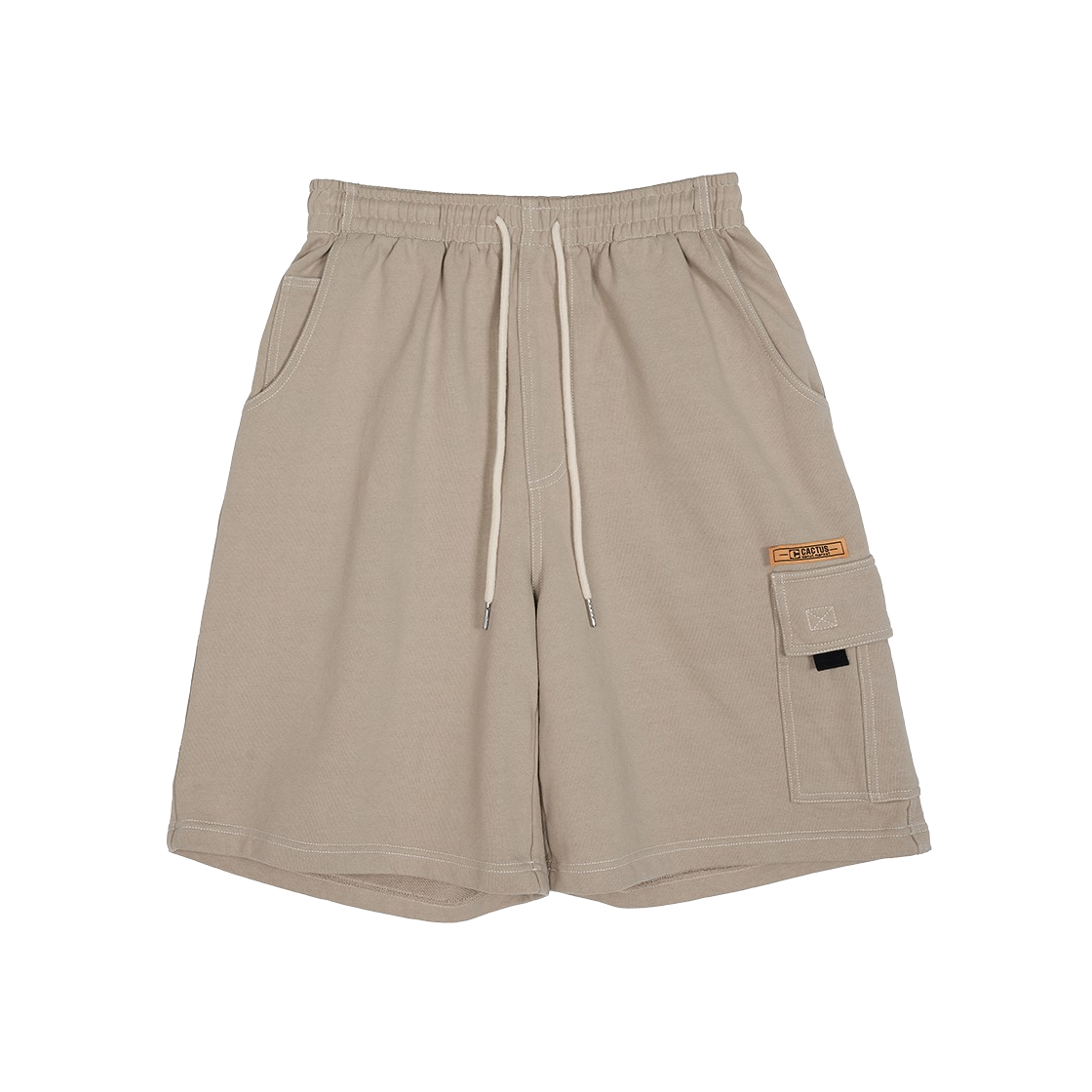 캑터스도넛마켓 스티치 카고 버뮤다 쇼츠 – 베이지(Cactusdonutmarket Stitch Cargo Bermuda Shorts - Beige)