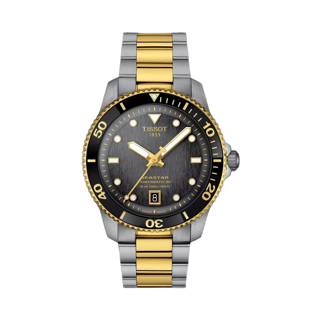 T1208072205100 Tissot Seastar 1000 Powermatic 80 40mm Stainless Steel Grey Black