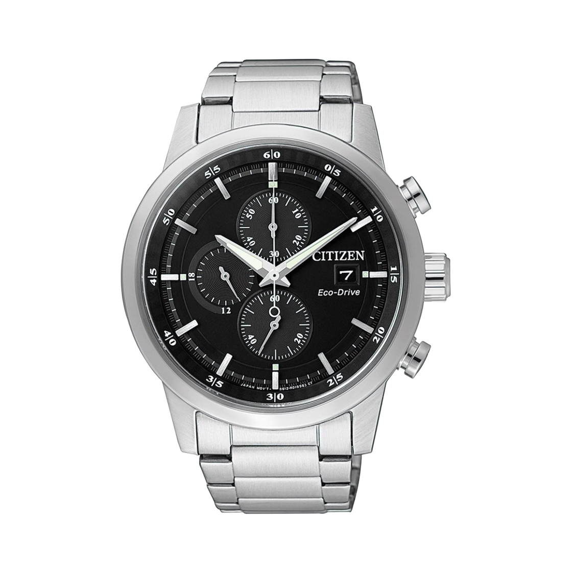 시티즌 에코드라이브 43mm 스테인리스 스틸 블랙 실버(Citizen Eco-Drive 43mm Stainless Steel Black Silver) - 1