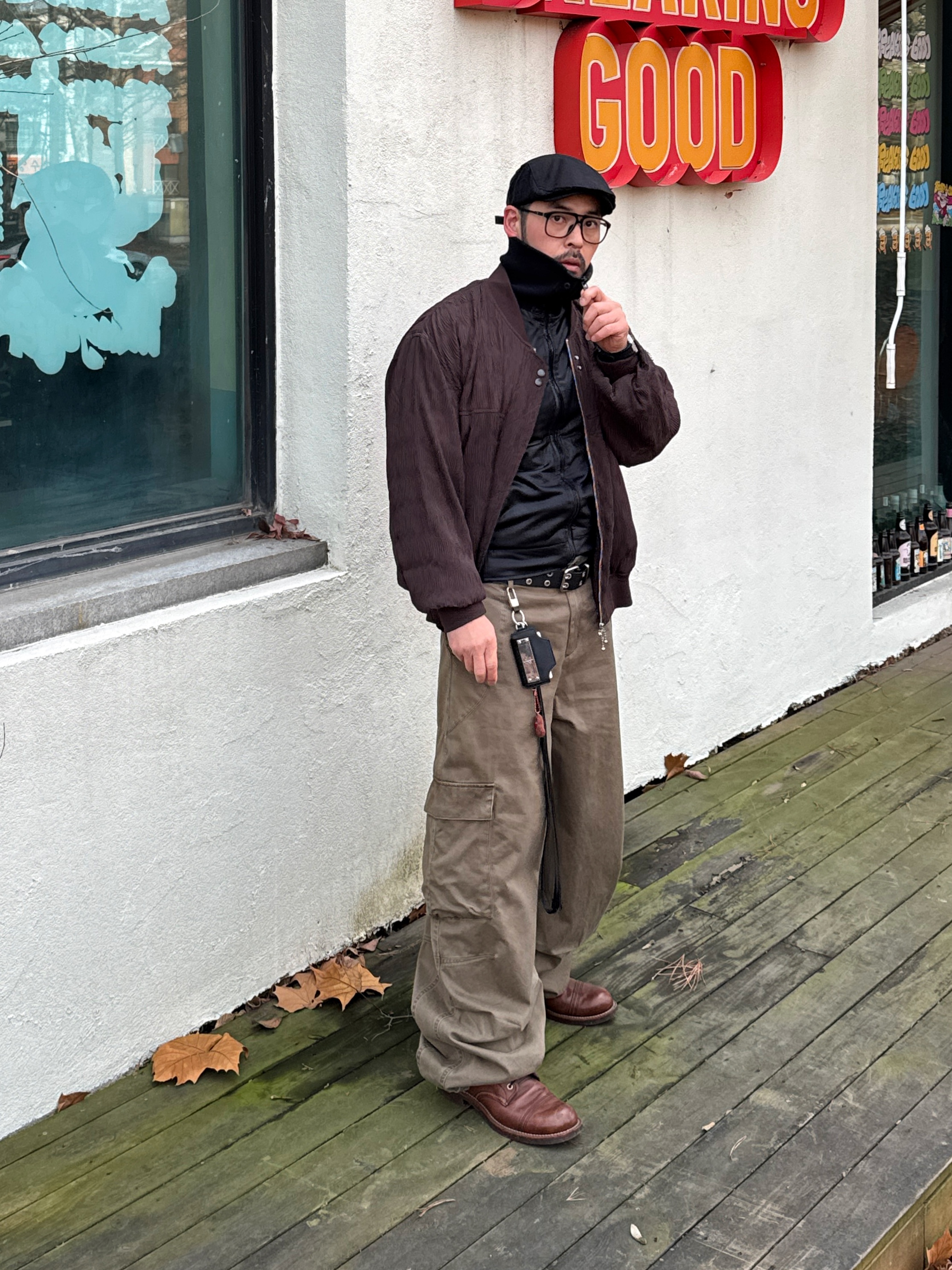 noun Washed Cargo Pants Khaki, Red Wing Iron Ranger 8111 Amber Harness - D 착용 스타일 - 5