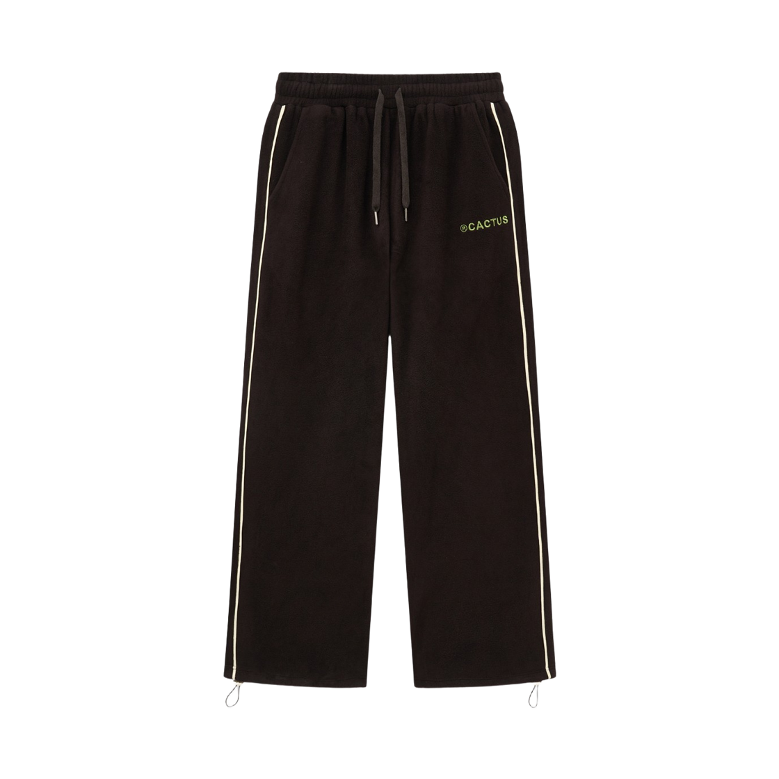 캑터스도넛마켓 자수 파이핑 플리스 스웻 팬츠 – 브라운(Cactusdonutmarket Embroidery Piping Fleece Sweat Pants - Brown)