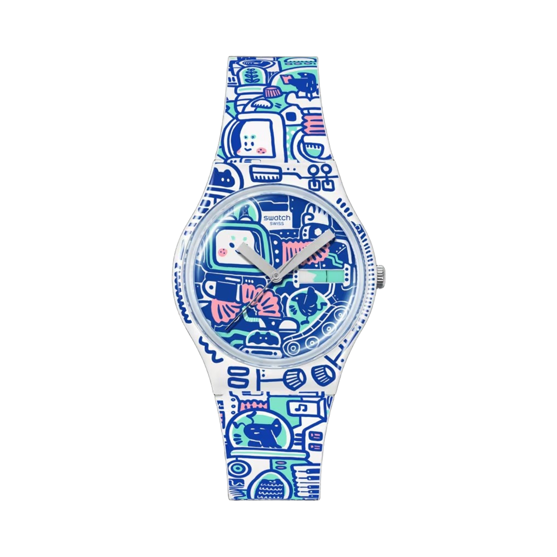 스와치 B-봇 34mm 쿼츠 화이트(Swatch B-Bot 34mm Quartz White) - 1