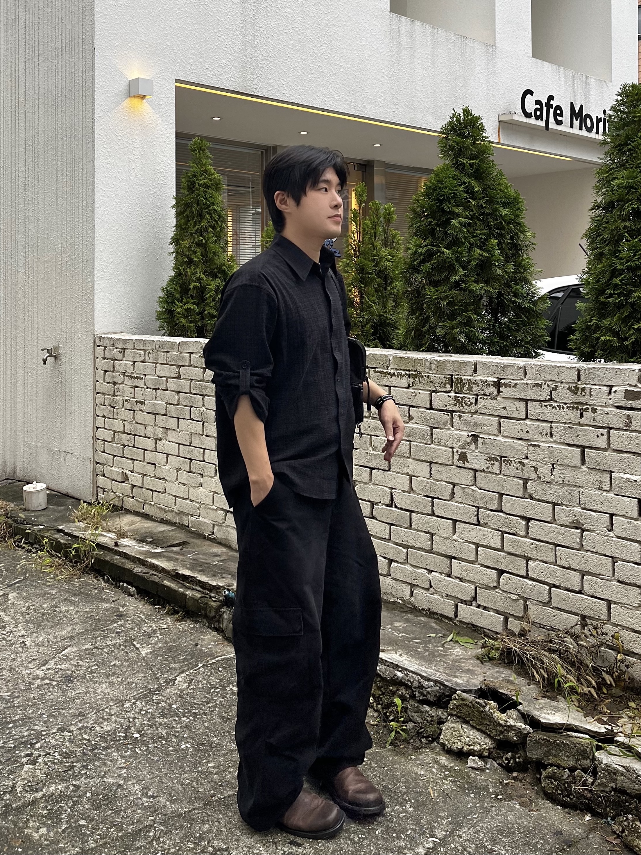 noun Washed Cargo Pants Black 착용 스타일 - 1