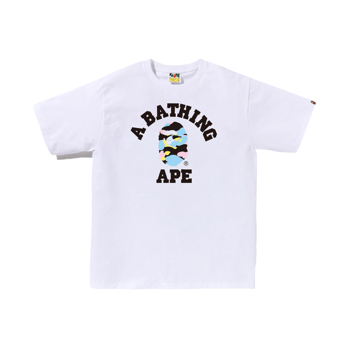 베이프 뉴 멀티 카모 컬리지 티셔츠 화이트(BAPE New Multi Camo College T-Shirt White) - 1