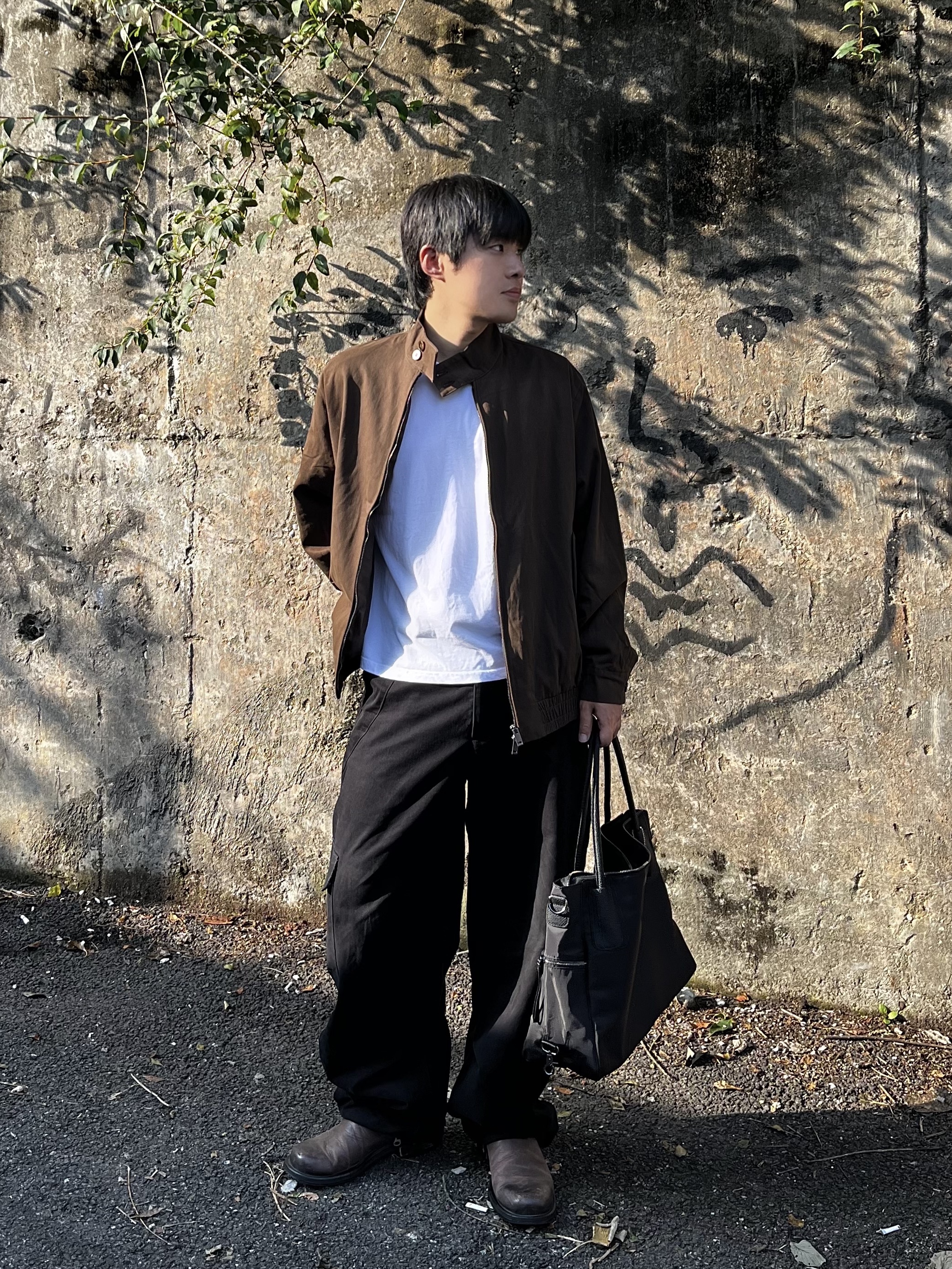 noun Washed Cargo Pants Black, MUCENT 4way Sigature Logo Tote Bag Black 착용 스타일 - 4