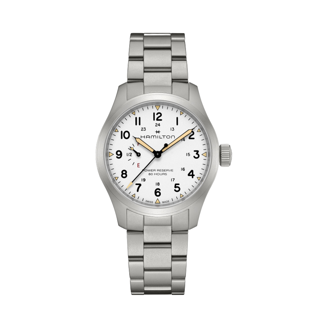 해밀턴 카키 필드 매커니컬 파워 리저브 40mm 스테인리스 스틸 화이트(Hamilton Khaki Field Mechanical Power Reserve 40mm Stainless Steel White) - 1