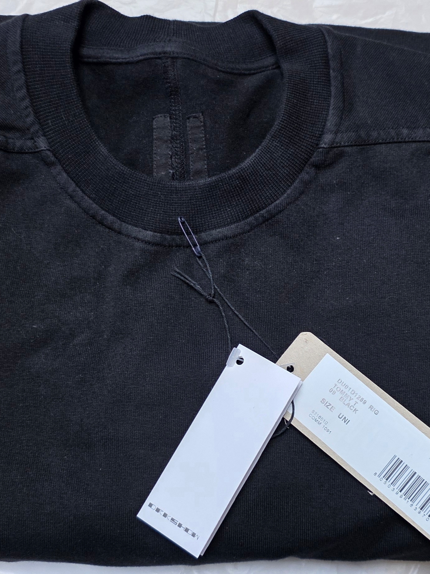 Rick Owens Drkshdw Lido Tommy T-Shirt Black 착용 스타일 - 2