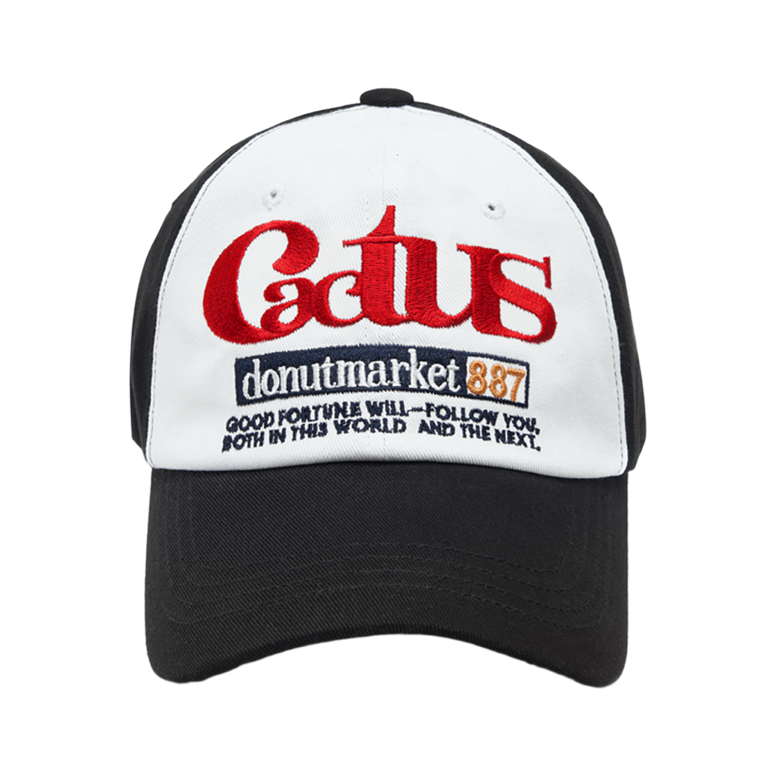 캑터스도넛마켓 선인장 자수 투톤 볼캡 – 블랙(Cactusdonutmarket Cactus Embroidery Two Tone Ball Cap - Black)