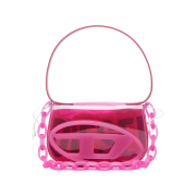 Diesel 1Dr-Iconic Shoulder Bag In Transparent TPU Hot Pink