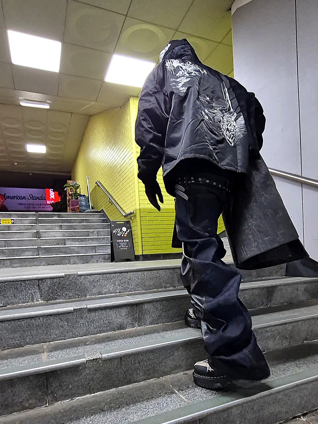 Dr. Martens x Rick Owens 1460 Quad Sole Mega Lace Boots Black, emostanceclub Leather Panel Half and Half Denim Indigo 착용 스타일