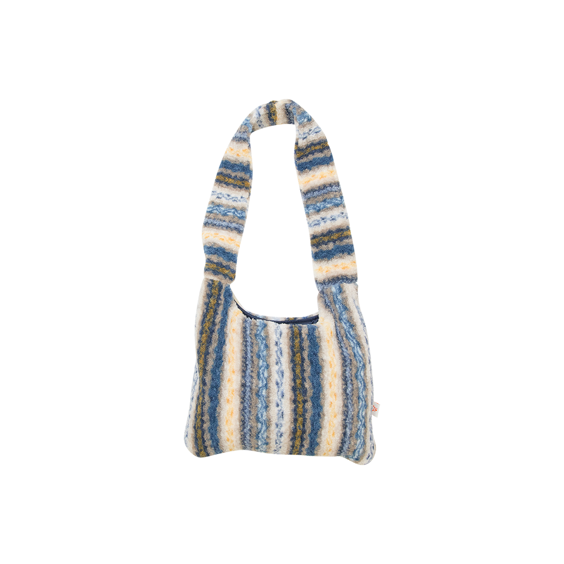 G74502_NV GORT Pattern Fleece Shoulder Bag Navy