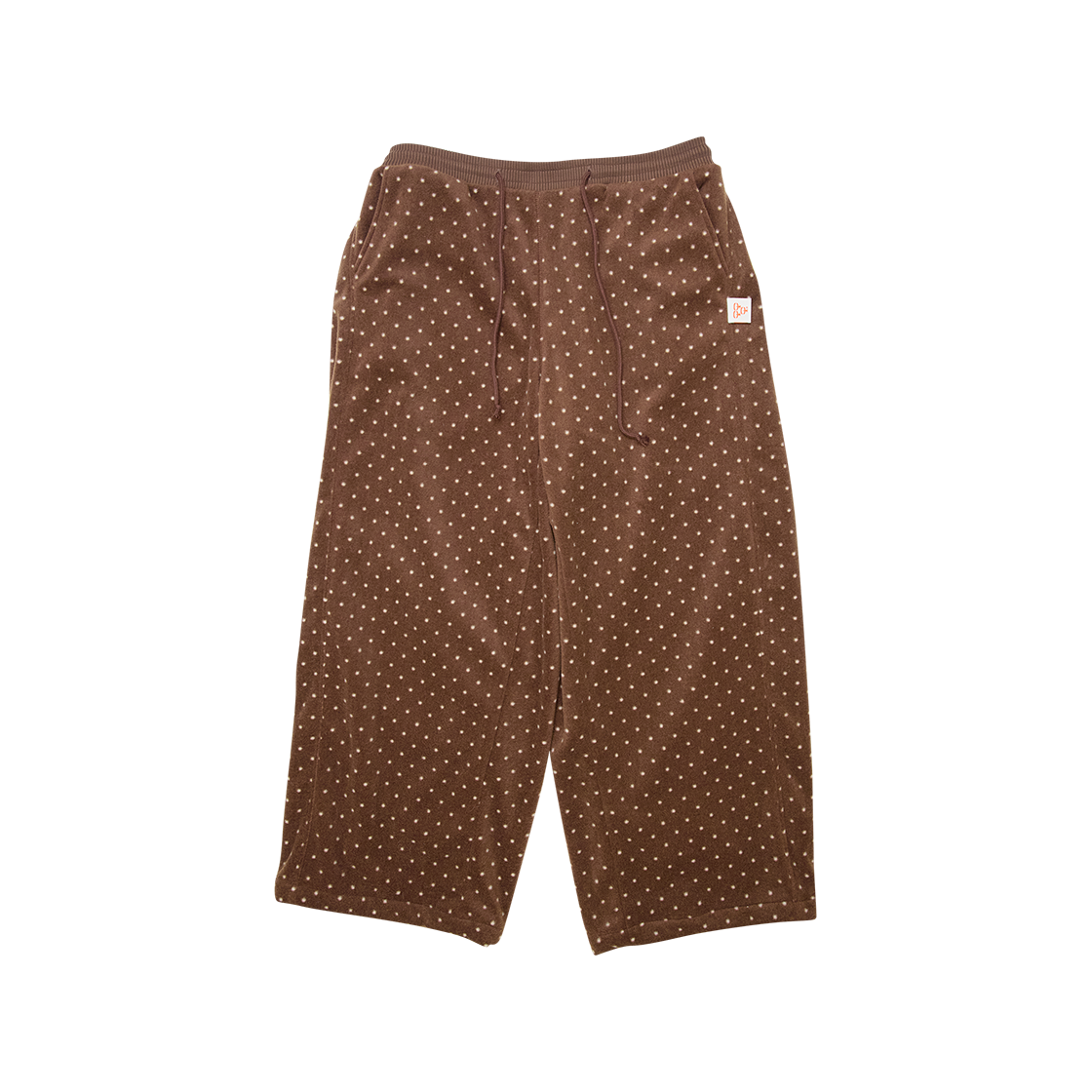 G74301_BR GORT Pattern Fleece Wide Sweat Pants Brown