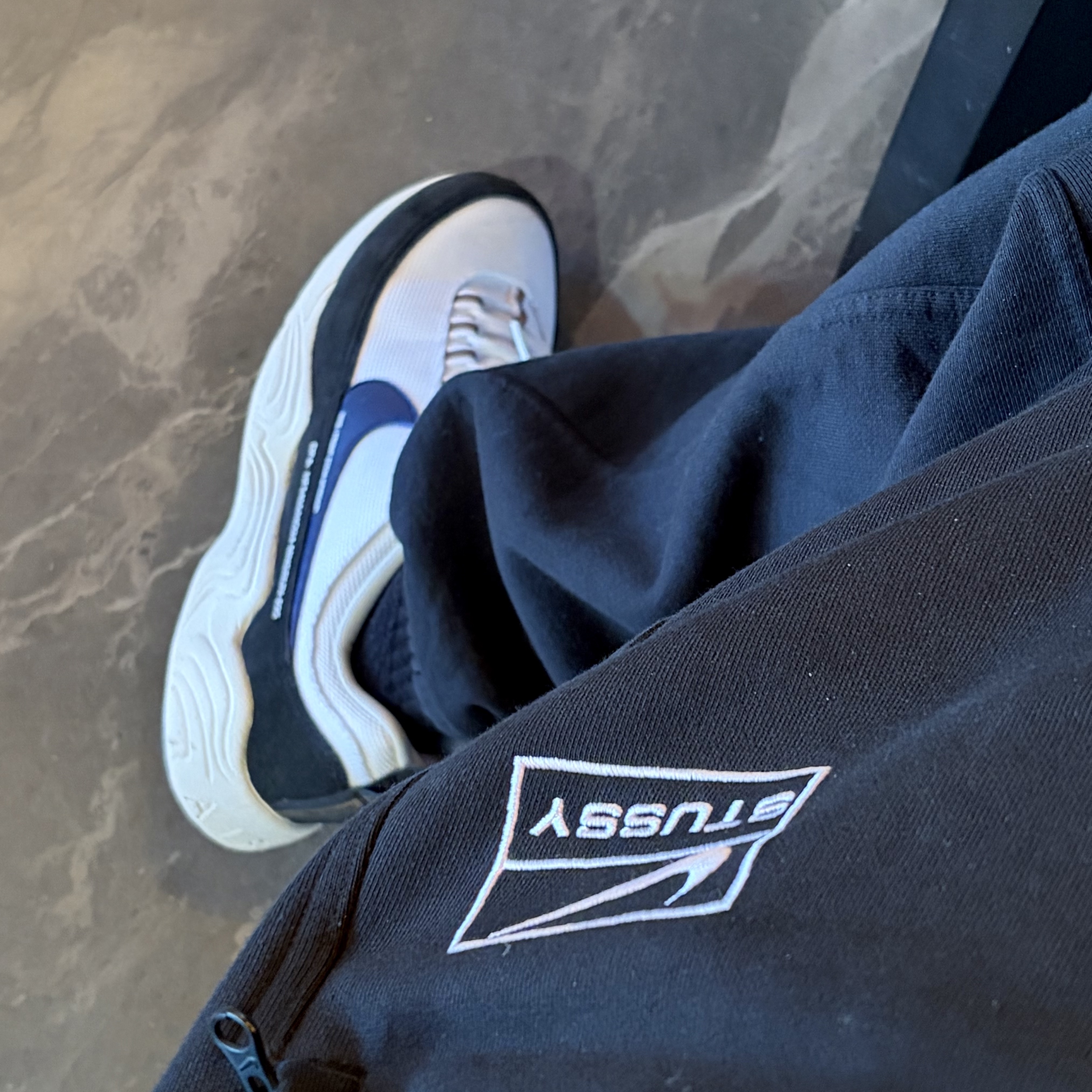 Nike x Fragment Air Zoom Spiridon Blue Void 착용 스타일