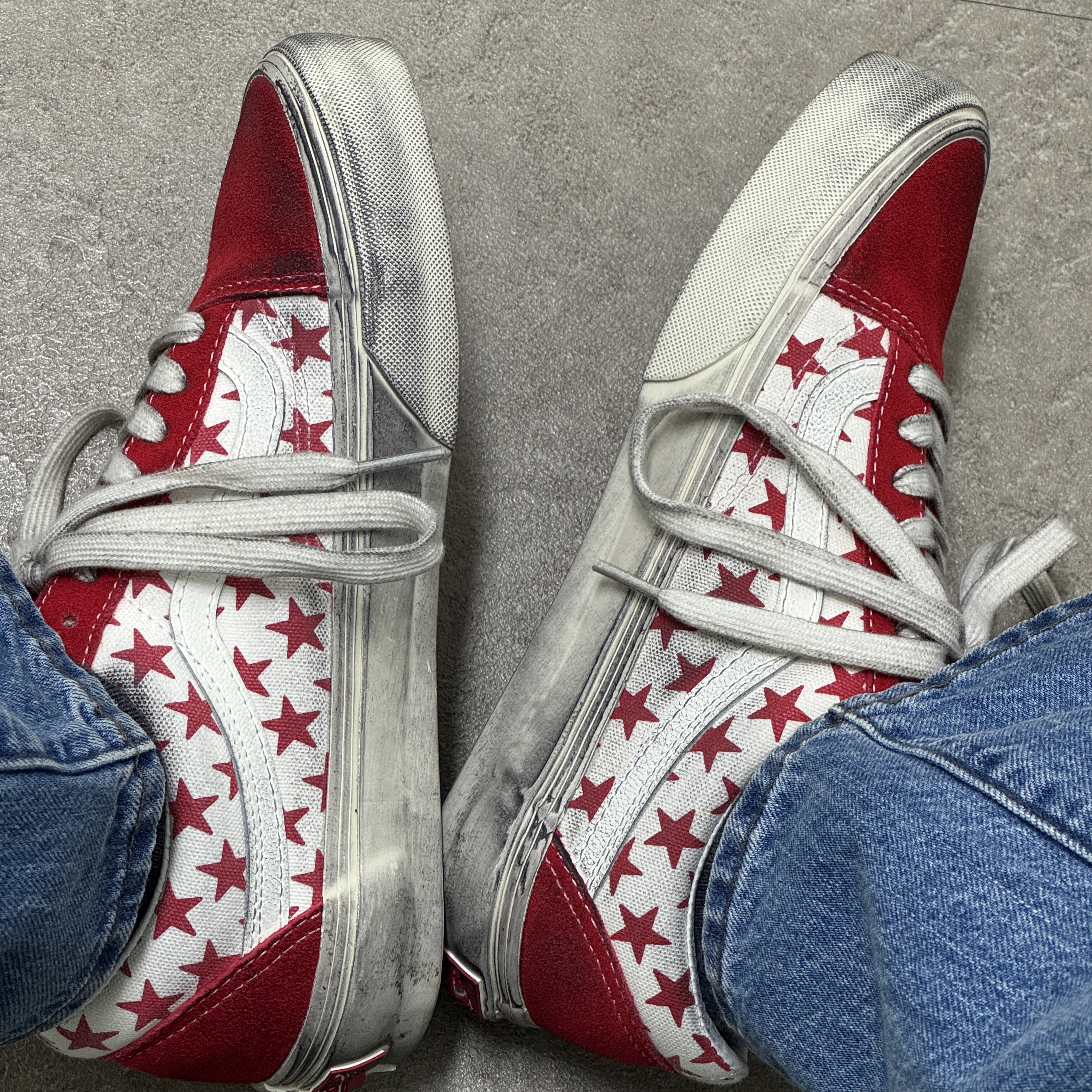 Vans Vault x Bianca Chandon Old Skool LX Stressed Red White 착용 스타일