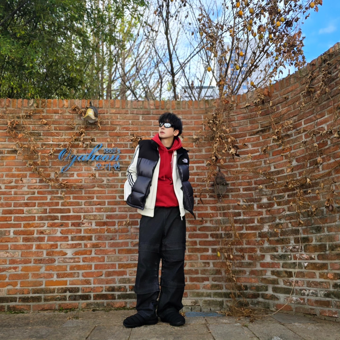 The North Face Novelty Nuptse Vest RDS Dark Gray - 25FW, Adidas German Beckenbauer Track Top Off White - KR Sizing 착용 스타일 - 1