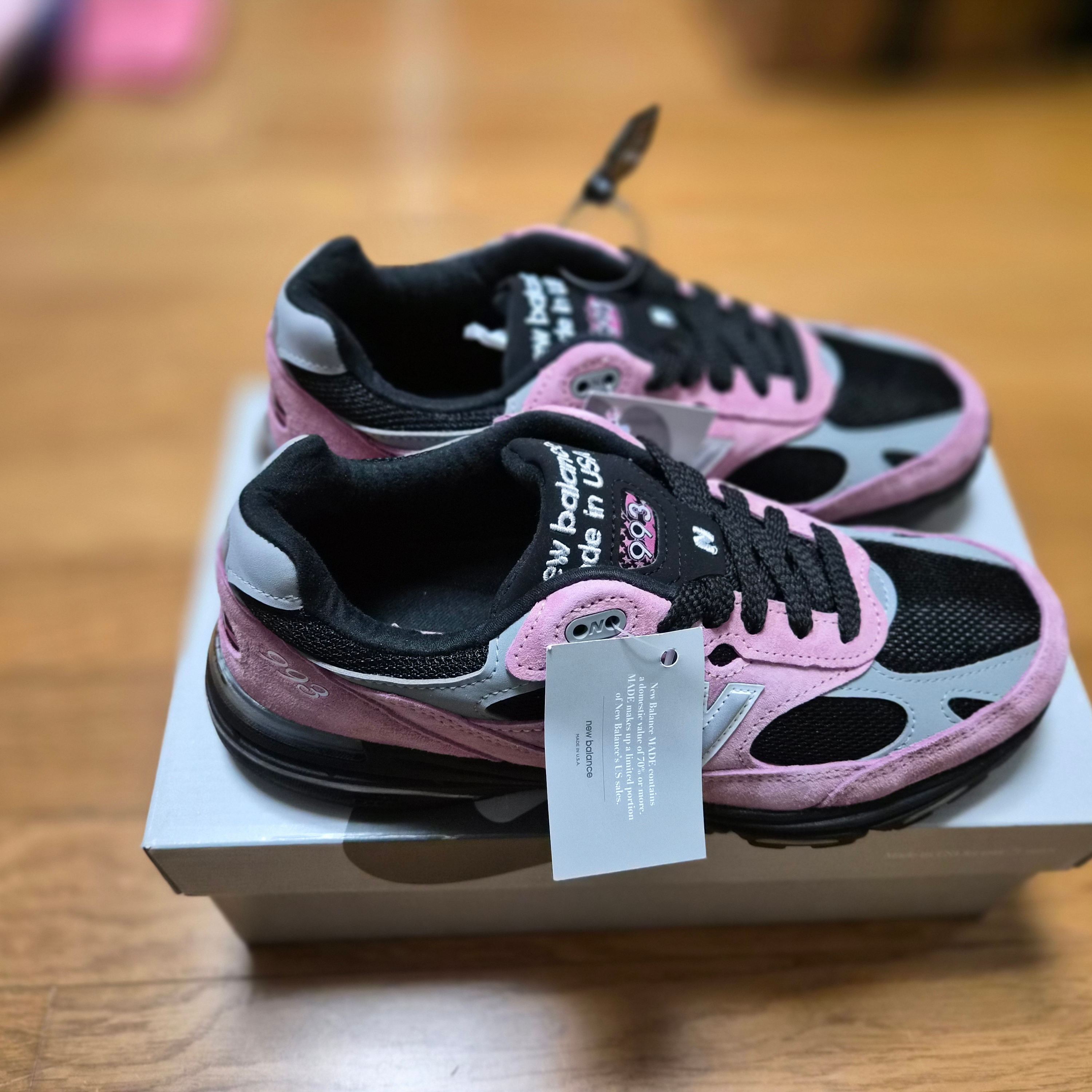 New Balance 993 Made in USA Pink Taffy 착용 스타일 - 2