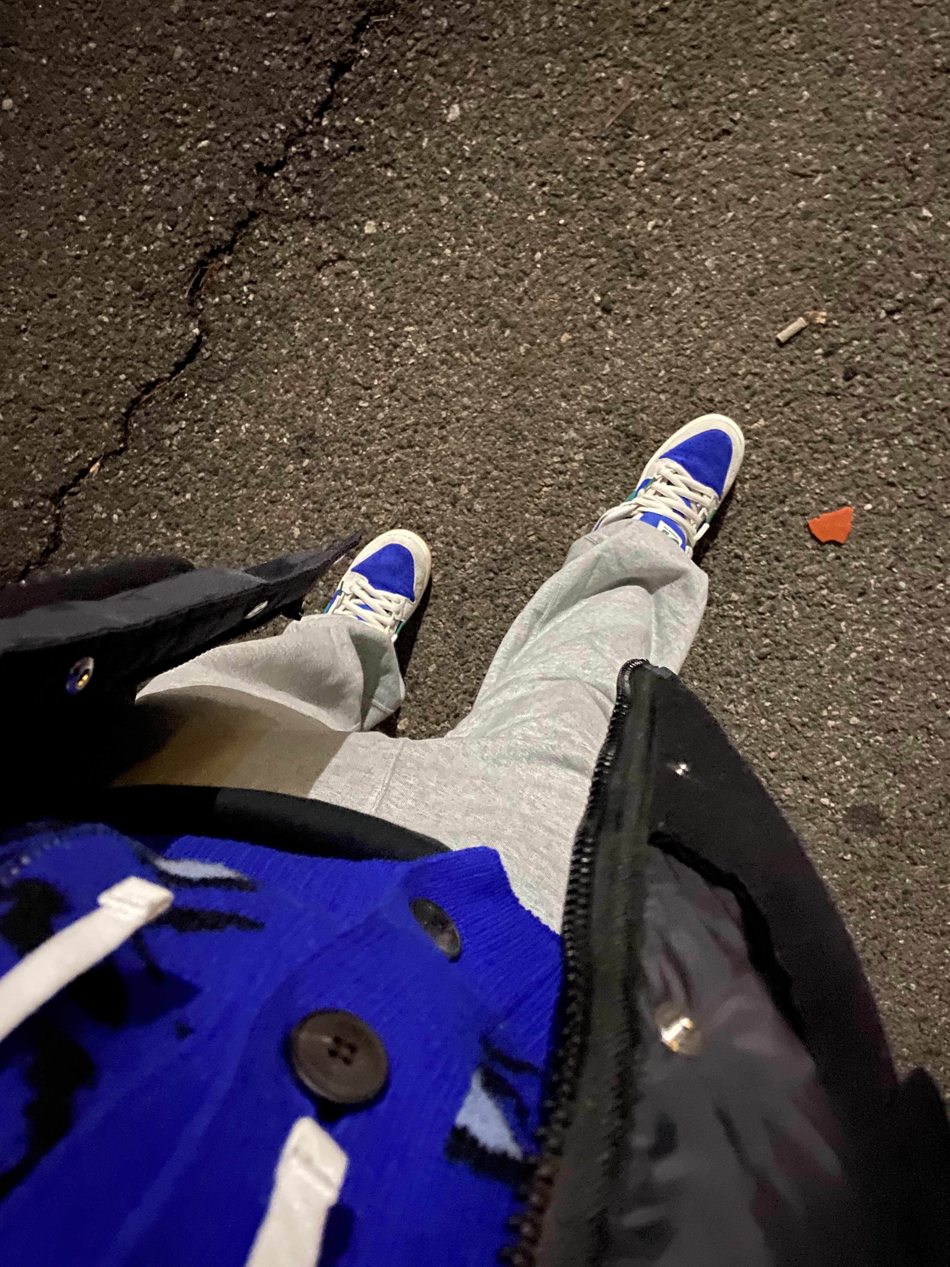 Nike SB Dunk Low Pro Phantom and Hyper Royal 착용 스타일