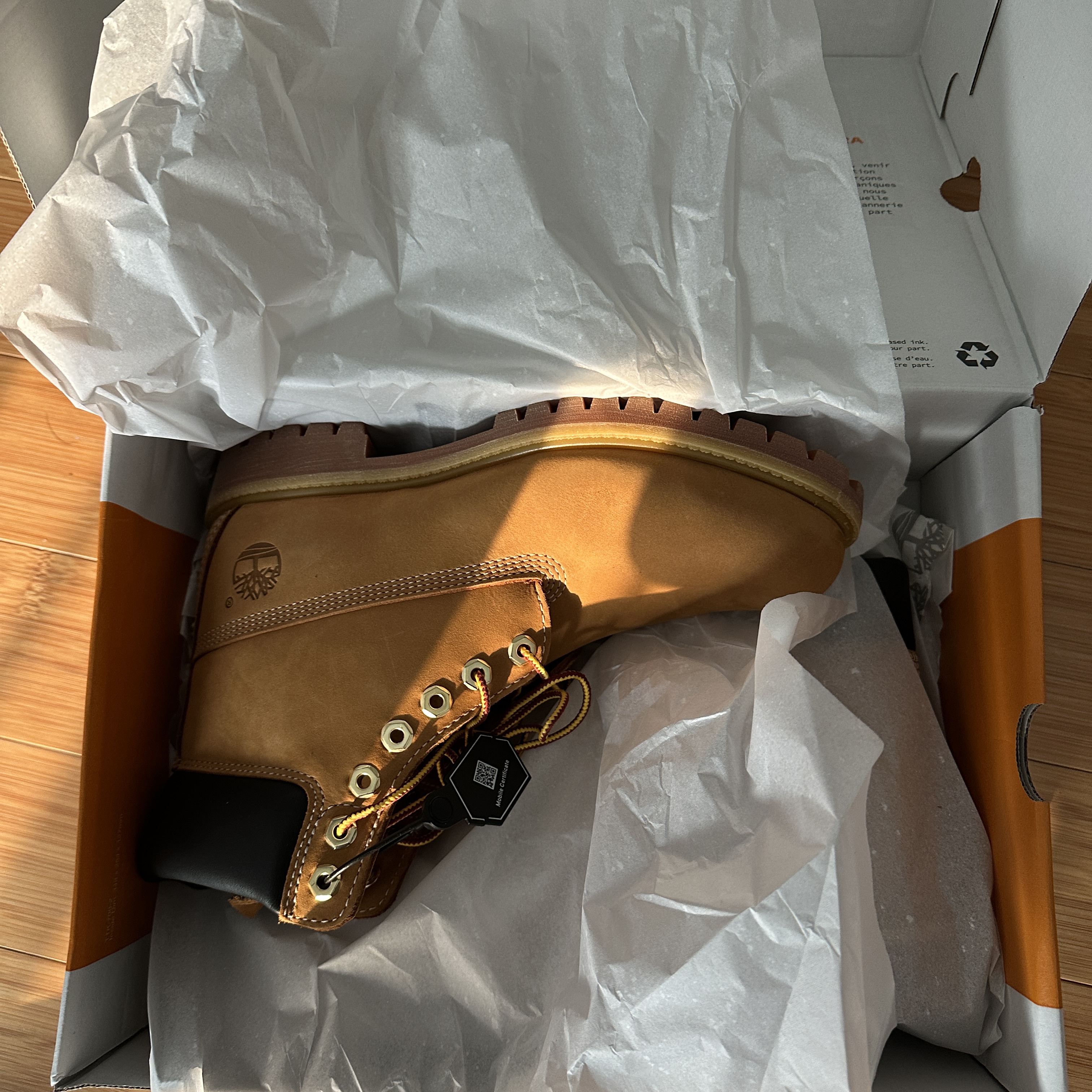 Timberland Premium 6 inch Waterproof Boot Wheat Nubuck - Wide 착용 스타일 - 4