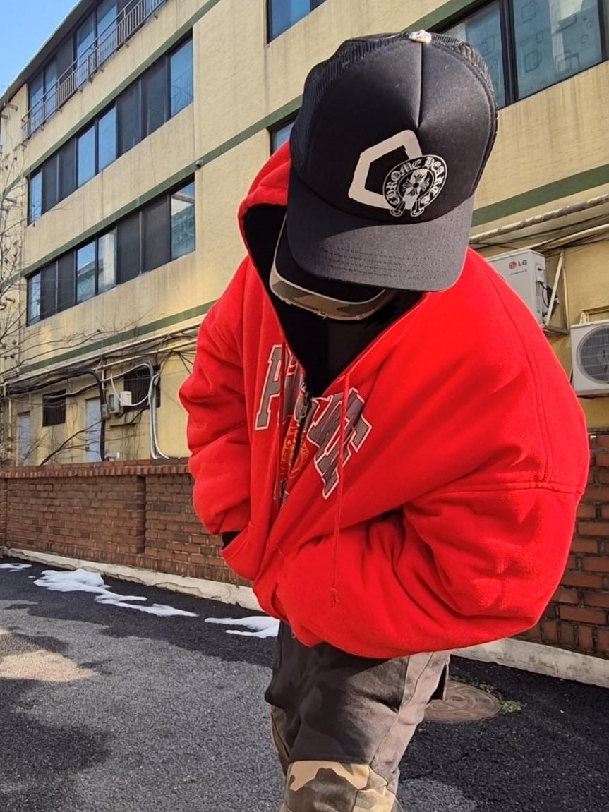 Protocol Index Racing Cap Black, Project G/R Reversible Hoodie MA-1 Jacket Black Red 착용 스타일