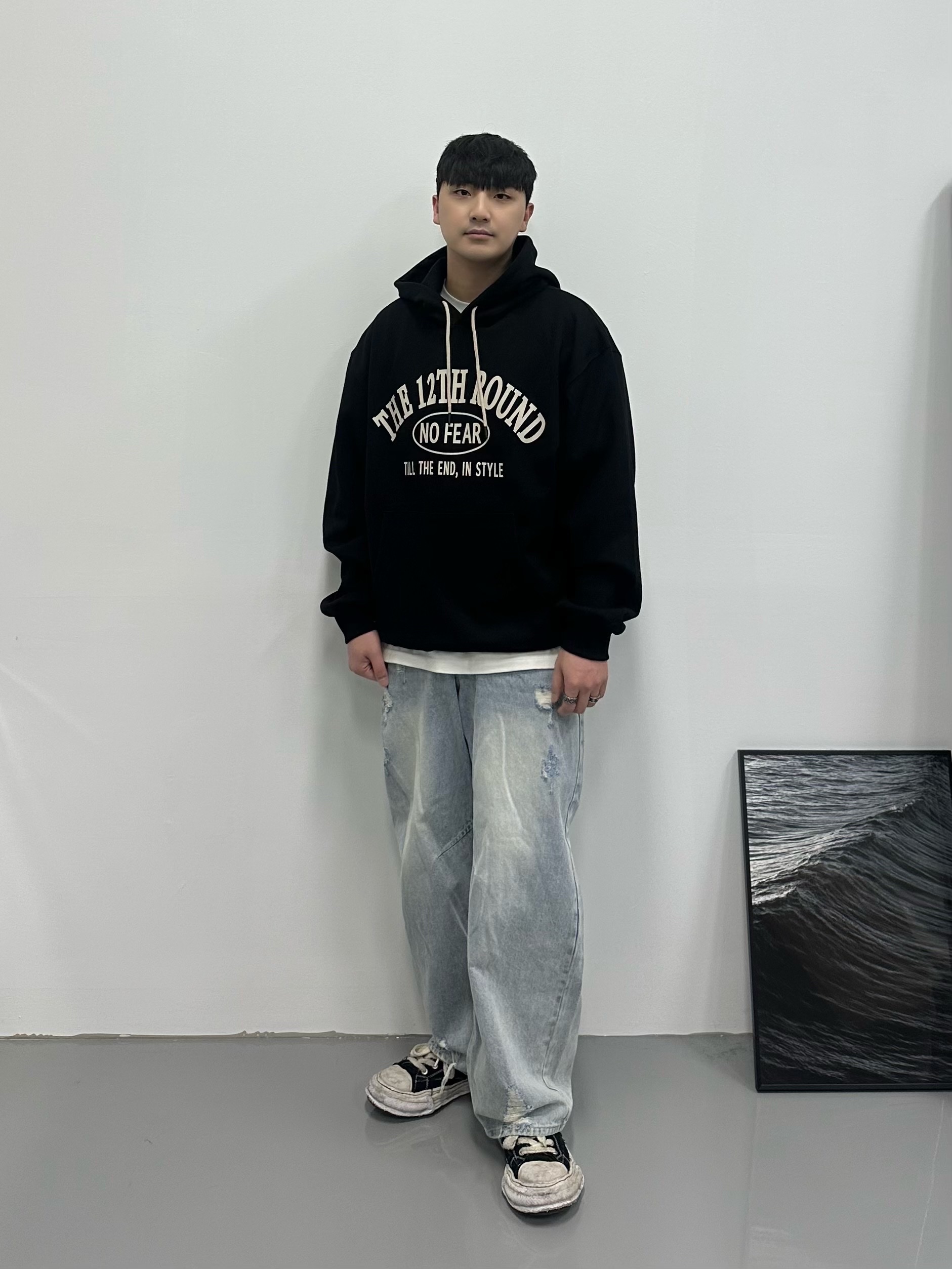 Maison Mihara Yasuhiro Peterson VL OG Sole Canvas Low-top Sneakers Black 착용 스타일 - 1
