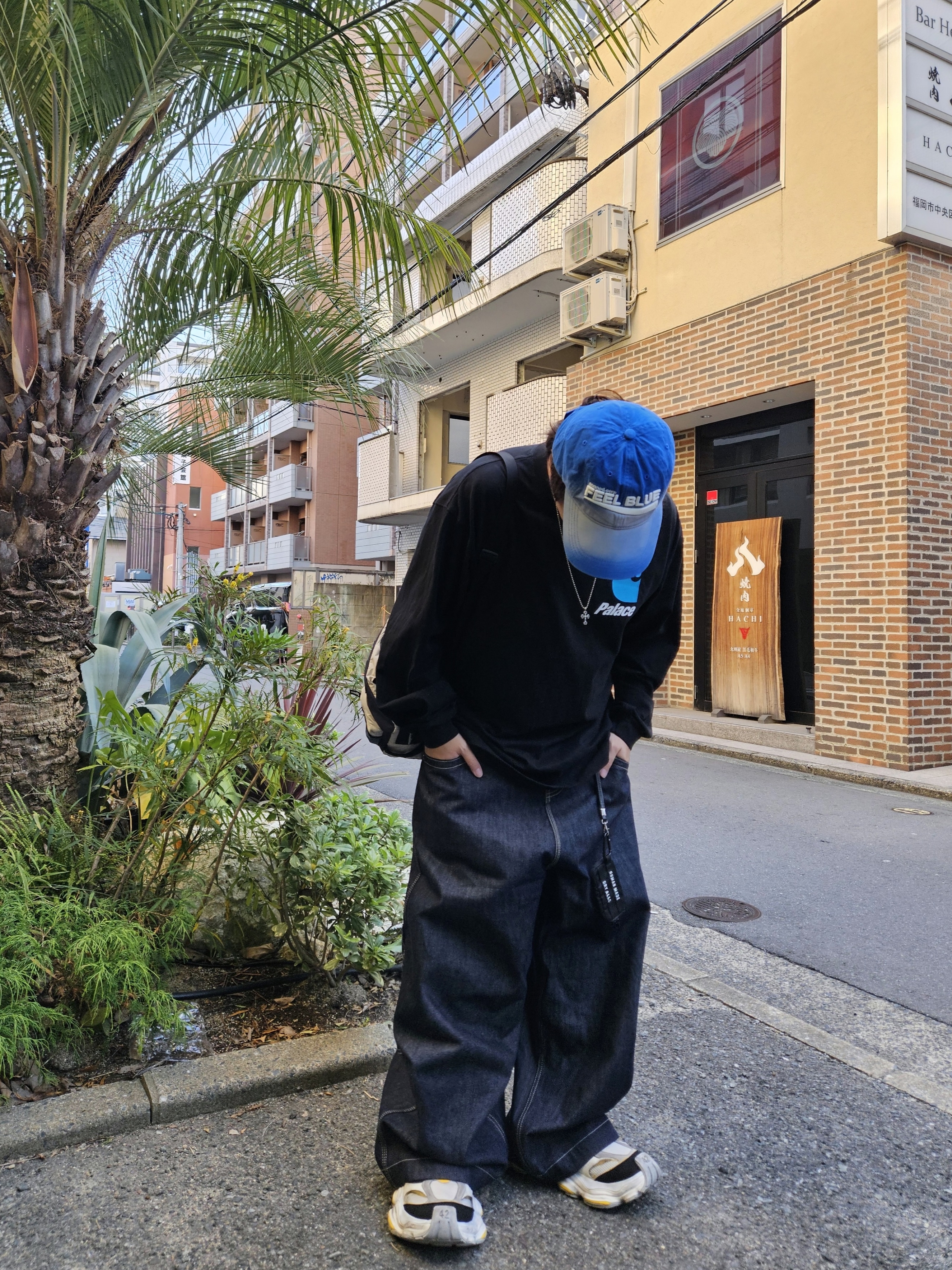 Palace x Carhartt WIP Logo Longsleeve Black - 24FW 착용 스타일