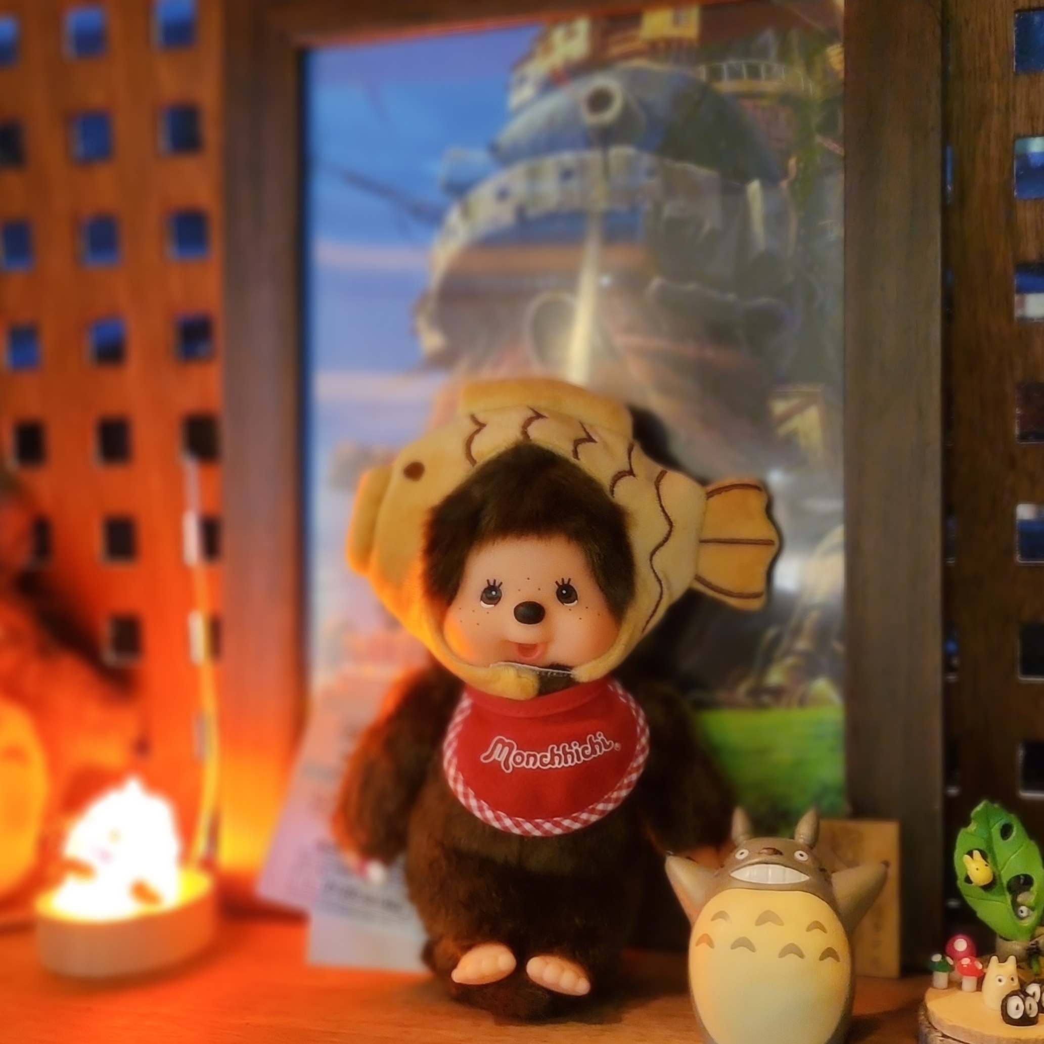 Monchhichi SS Girl Key Chain Brown 착용 스타일