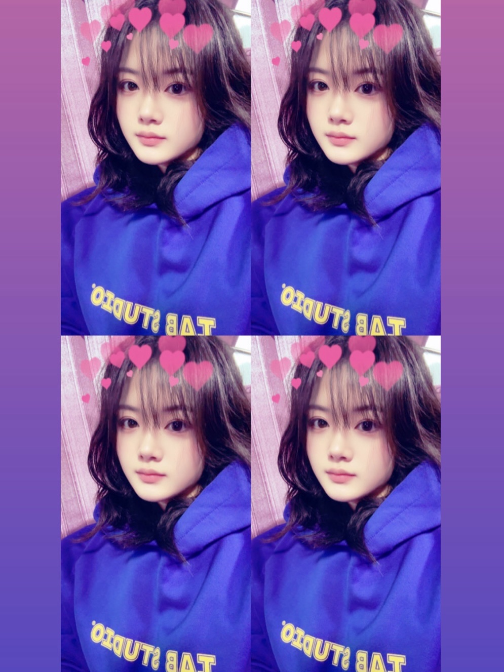 IAB Studio IAB Straight Logo Hoodie Blue 착용 스타일