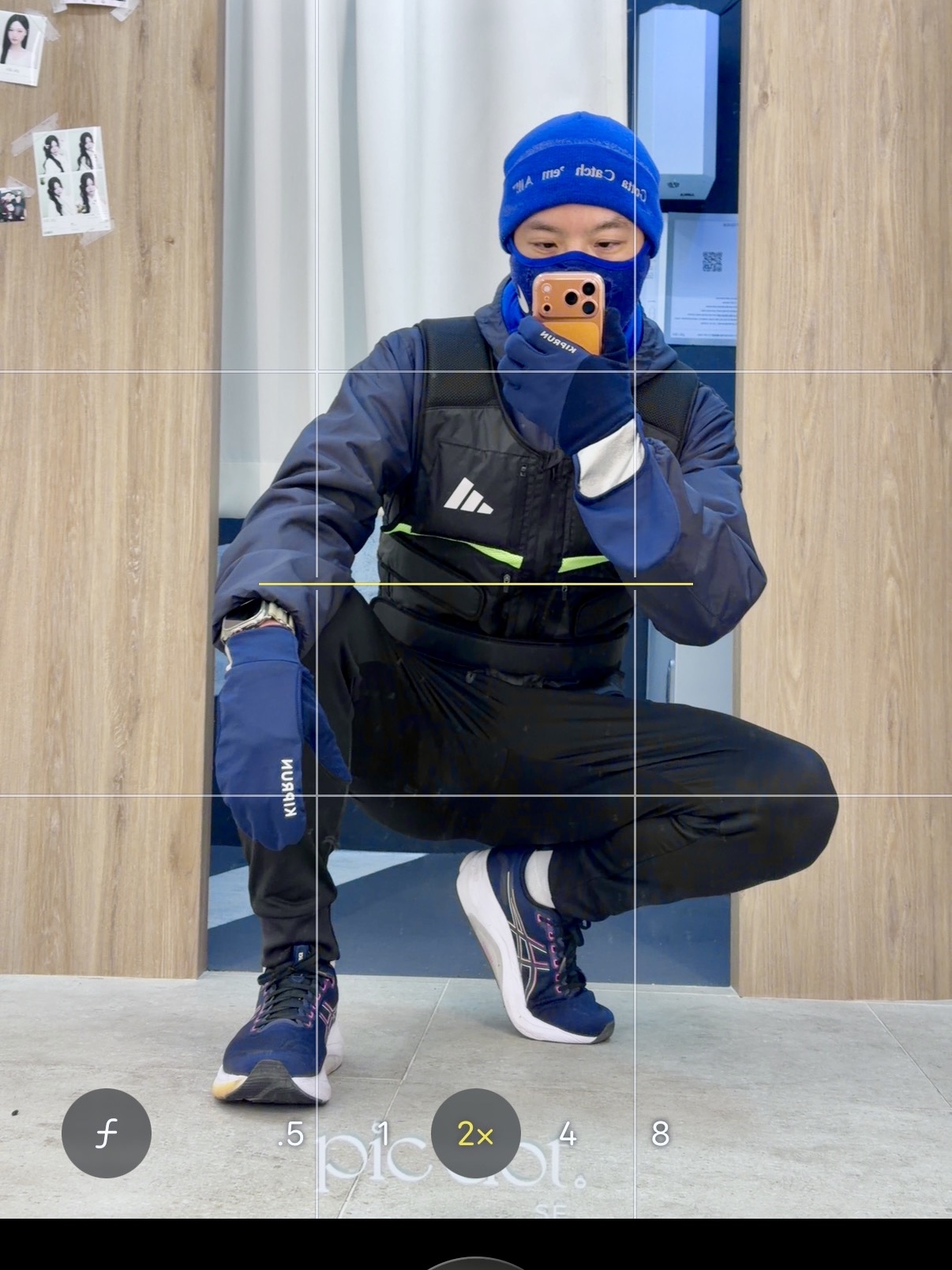 Nike Winter Warrior Dri-Fit Global Football Snood Blue Void, Asics Gel-Kayano 32 Midnight Black - D Standard 착용 스타일 - 1
