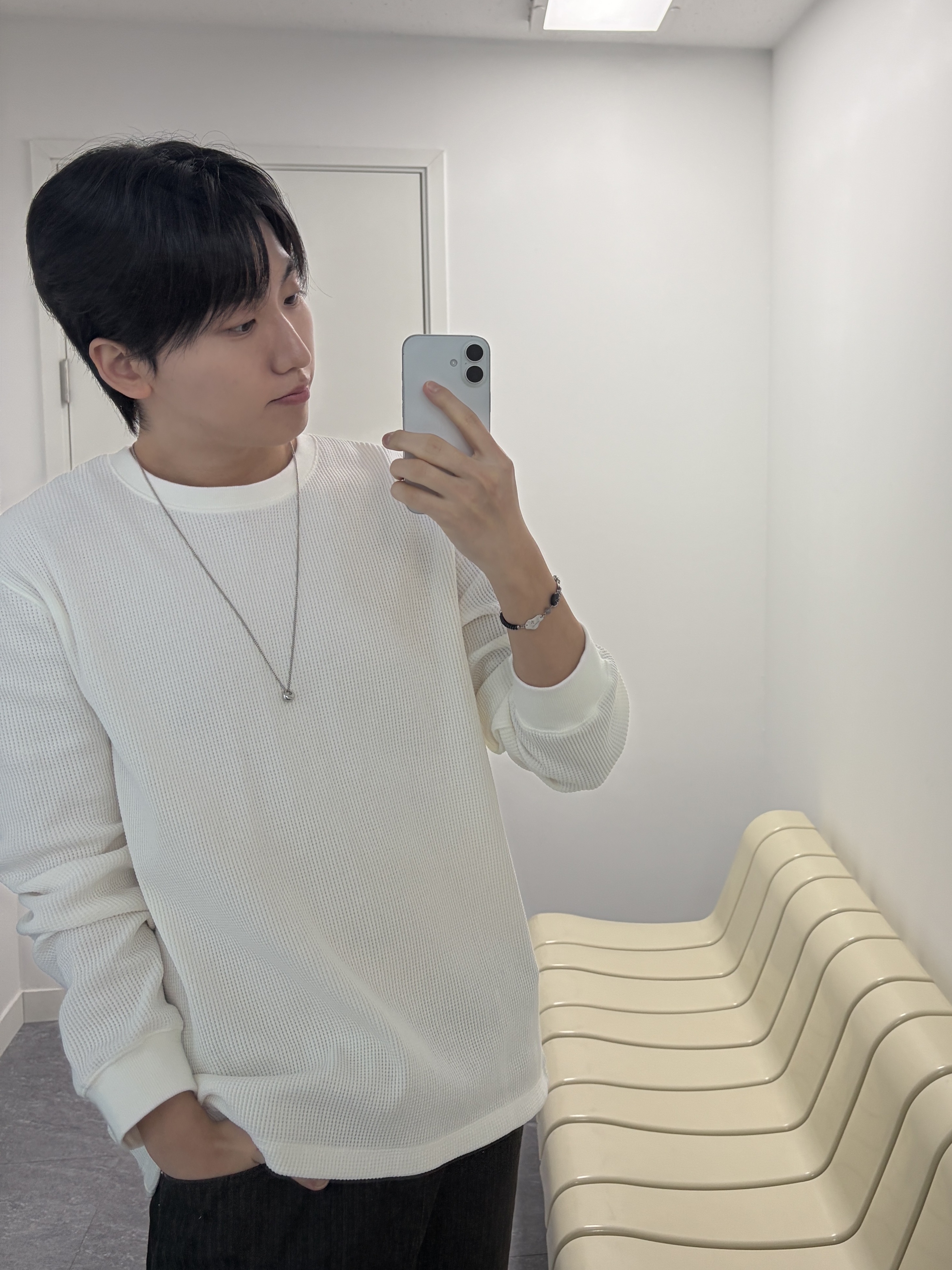 Riomeu Bolding Long Drop Chain Necklace 착용 스타일 - 4