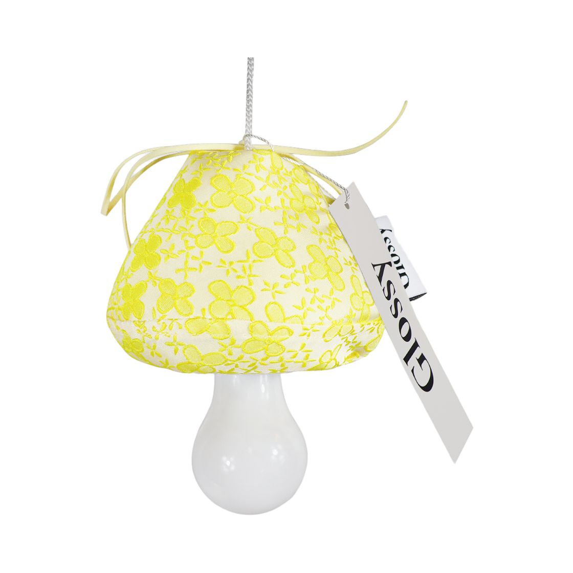 글로시 자가드 플라워 머쉬룸 램프 옐로우(Glossy Jacquard Flower Mushroom Lamp Yellow)