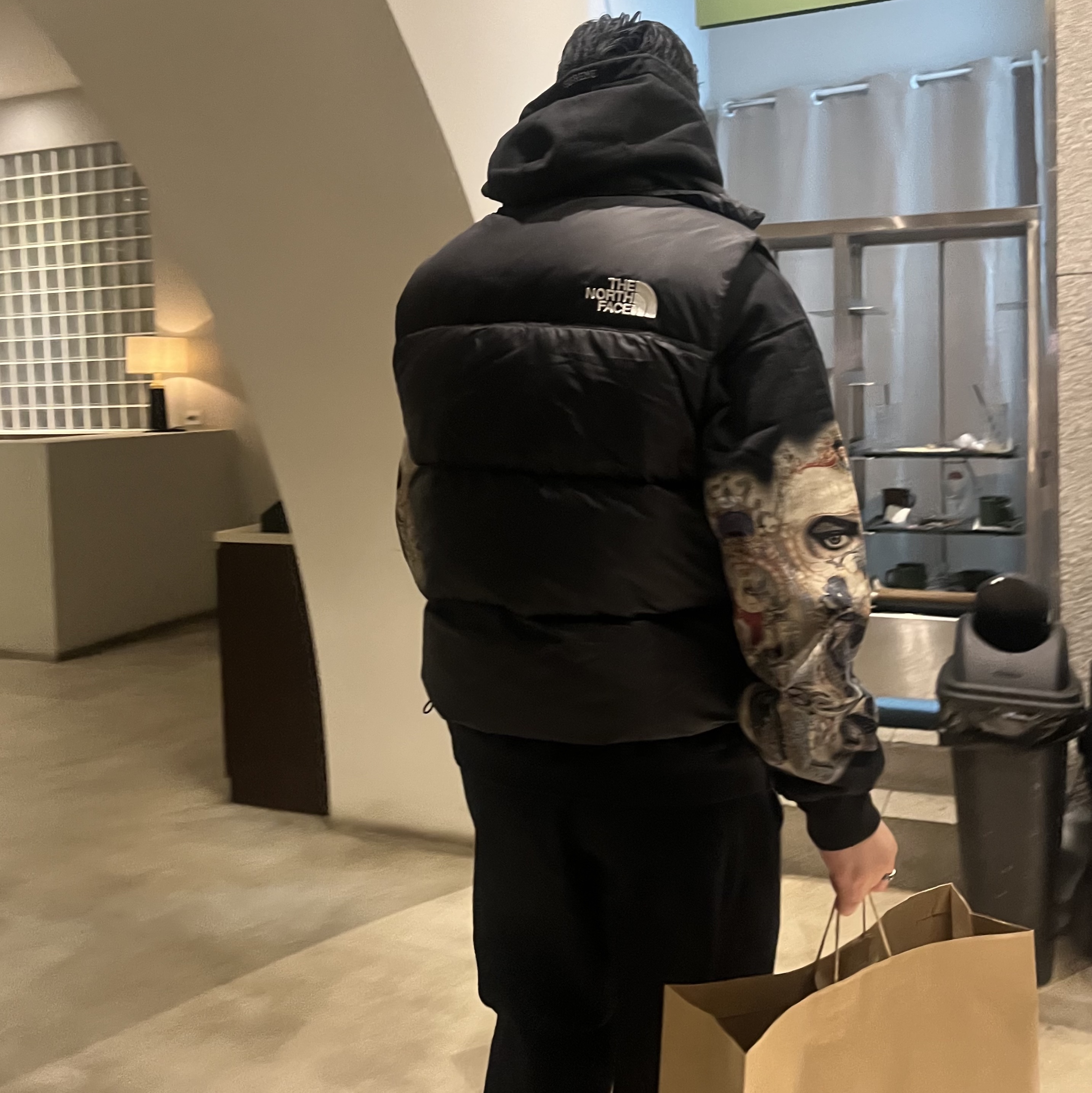 Supreme x Michael Jackson Dangerous Zip Up Hooded Sweatshirt Black - 25FW, Uniqlo x Needles Fleece Wide Pants Black - KR 착용 스타일 - 2